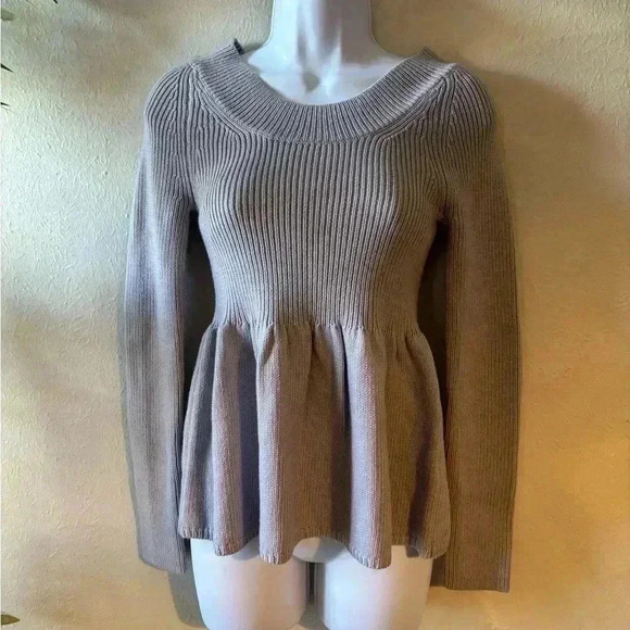 Rebecca Taylor Women's Scoop Neck Peplum Pullover - Picture 1 of 6